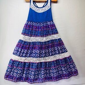 Bonnie Jean‎ Blue and Purple Patterned Kids Dress